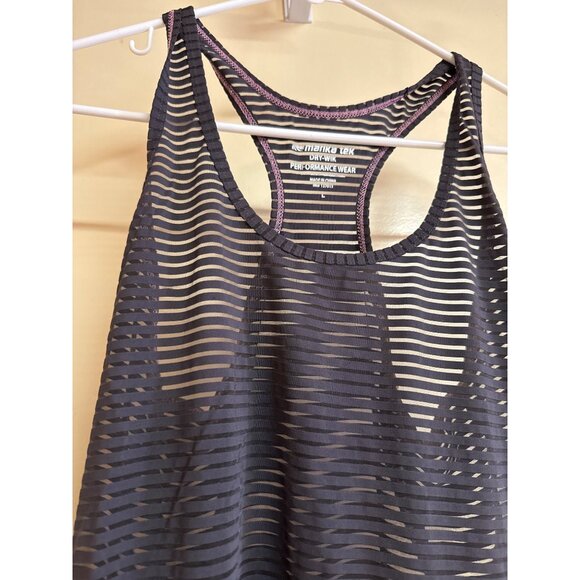 Athletic Black & White Striped Dry-Wik Tank Top L By Marika Tek - Picture 2 of 4